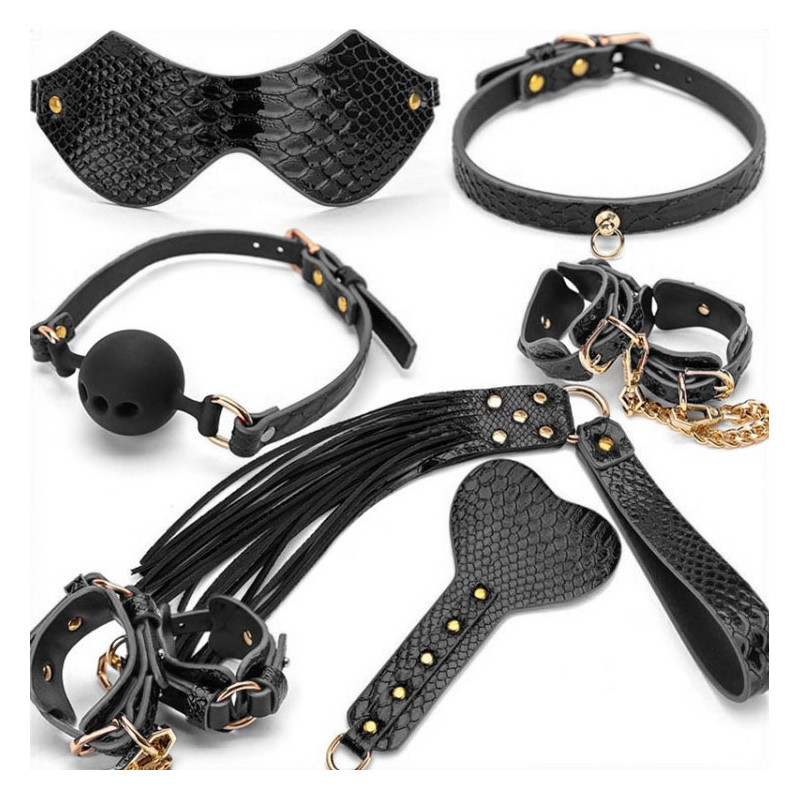 Generique Kit BDSM 7 Pièces Caïman Noir